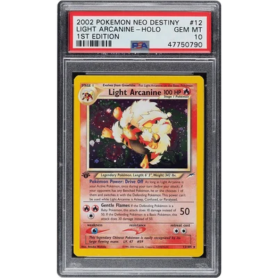 2002 Pokemon Neo Destiny 1st Edition Holo Light Arcanine #12 PSA 10 GEM MINT