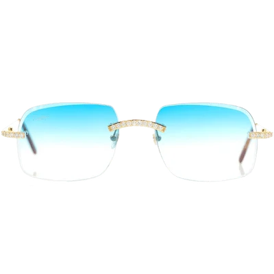 Cartier Glasses Iced Out Diamonds Rimless - 2.50ctw - White Gold