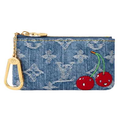 LV x TM Cherry Key Pouch Denim Monogram