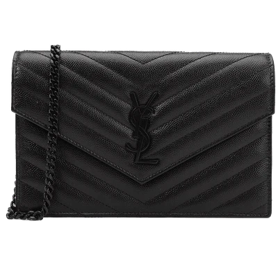 Saint Laurent Chain Wallet Monogram Black