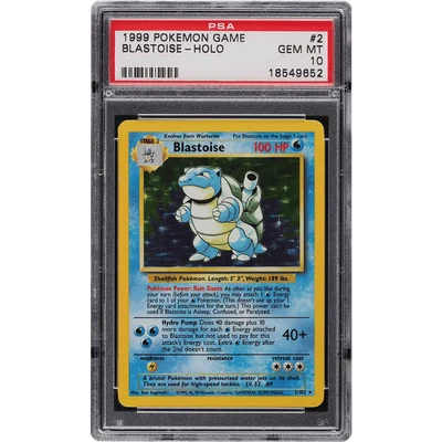 1999 Pokemon Base Set Holo Blastoise #2 PSA 10 GEM MINT