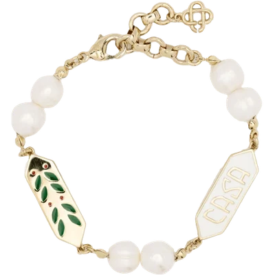 Casablanca enamel chain-link bracelet