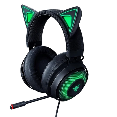 Kraken Kitty Cat Ears Gaming Headset Green