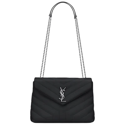 Saint Laurent Loulou Small Chain Bag Matelasse Black/Silver