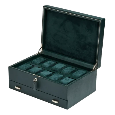 WOLF British Racing 10 Piece Watch Box With Storage