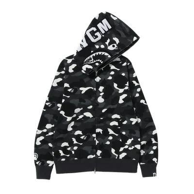 BAPE City Camo Shark Full Zip Hoodie (2023) Black