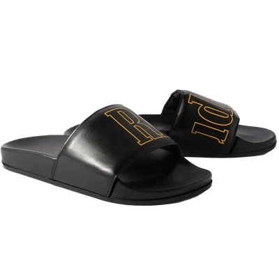 RHUDE logo-print leather slides