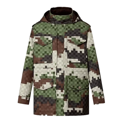 Louis Vuitton Cotton Damier Damoflage Parka Green Damoflage Damier