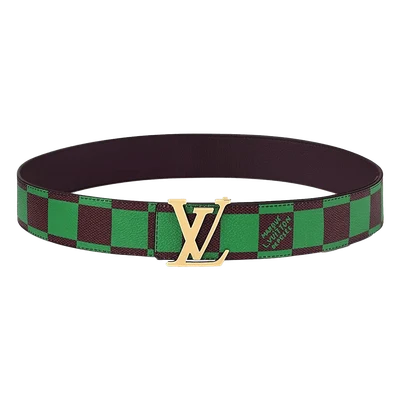 Louis Vuitton LV Initiales 40mm Reversible Belt Damier Pop Green