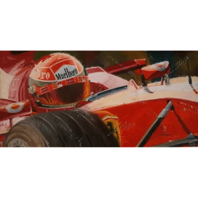 Alex Balaguer Balaguer Car Races Schumacher 2001. car original figurative acrylic painting 2015