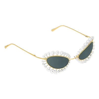Louis Vuitton LV Wire Pearls Sunglasses Gold/Black Lenses (Z2393U)