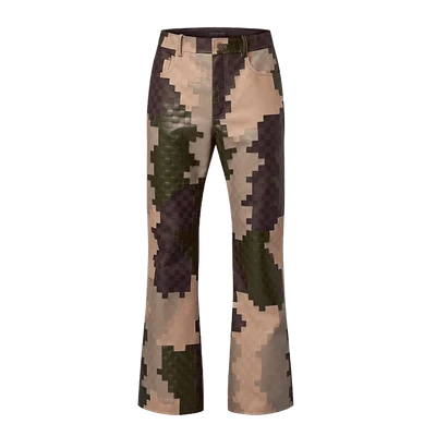 Louis Vuitton Leather Damier Damoflage Pants Green Damoflage Damier