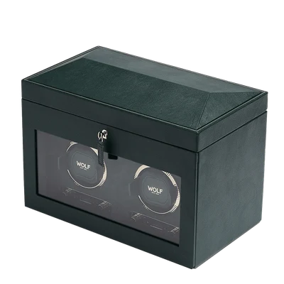 WOLF British Racing Double Watch Winder With Storage