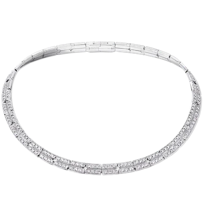 Tumbler Necklace, White Gold and Diamonds