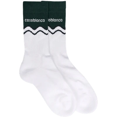 Casablanca Wave intarsia knit-logo socks