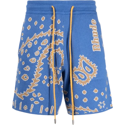 RHUDE logo intarsia-knit track shorts